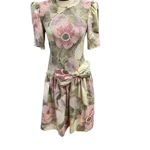 Vintage Mr Mort Foral Dress Size 6 Spring Cottage Coquette VTG Midi